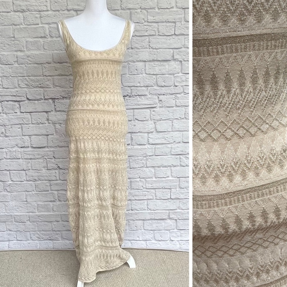 VICTORIAS SECRET Golden Thread Knit Dress Womens XS Maxi NWOT - Picture 3 of 15